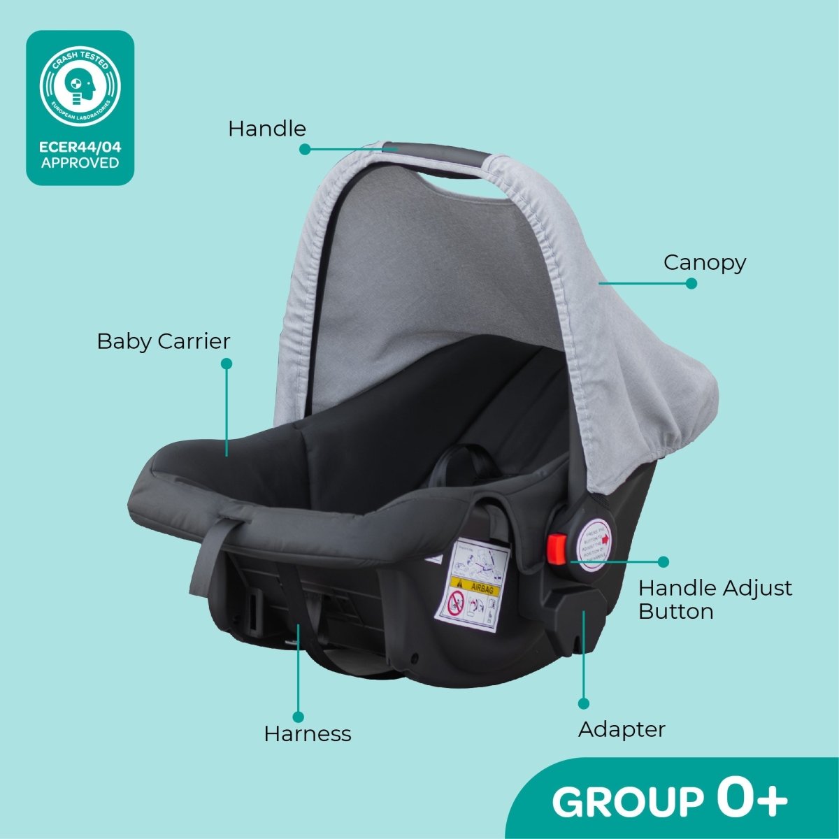 Moon Aria Go Travel System Lite Grey - MNNPRMT46