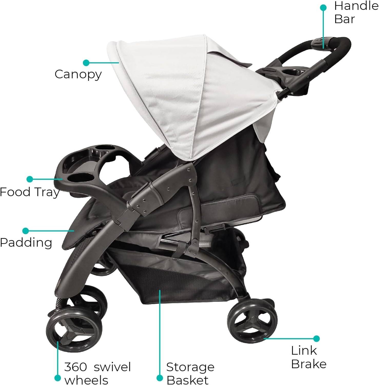Moon Aria Go Travel System Lite Grey - MNNPRMT46