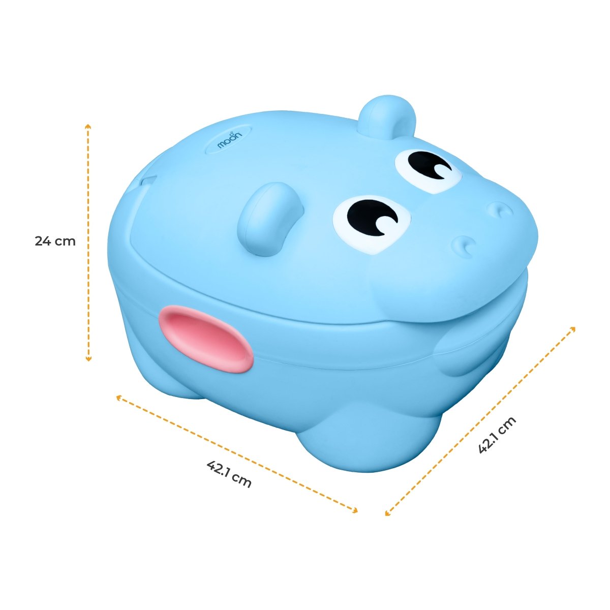 Moon Baby potty with PU Cushion Potty Training Blue Hippo - MNNSPT04