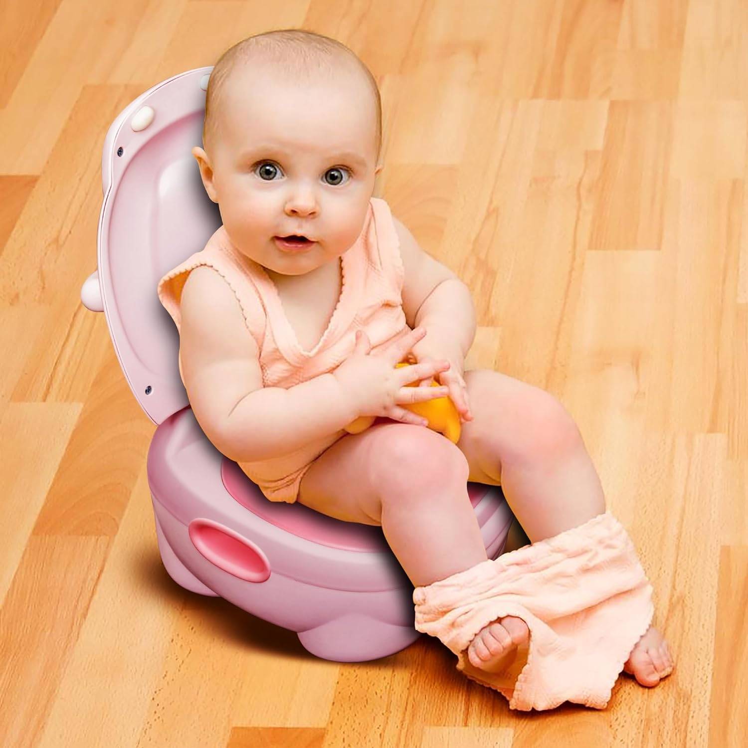 Moon Baby potty with PU Cushion Potty Training Blue Hippo - MNNSPT04