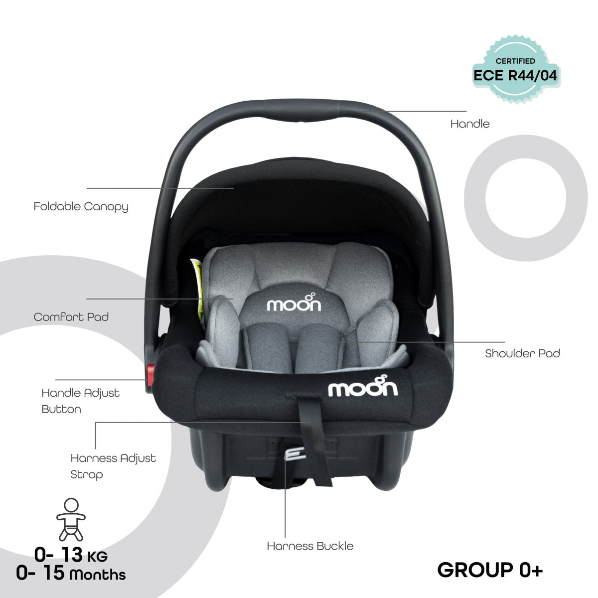 Moon Bibo Infant Carrier Black - MNNCSMT42