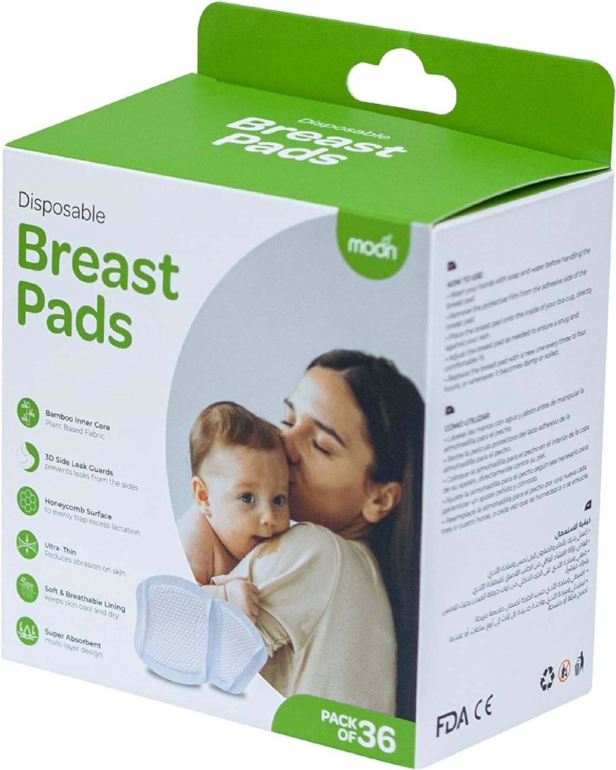 Moon Disposible Breast Pads Maternity Accessories White Adult - MNSDPMT01