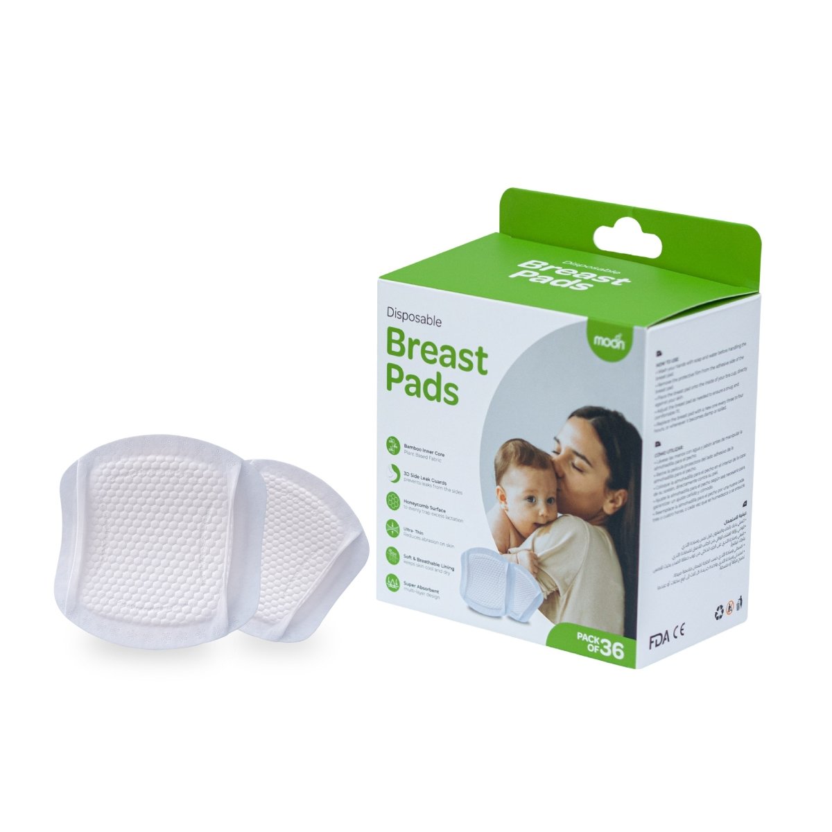 Moon Disposible Breast Pads Maternity Accessories White Adult - MNSDPMT01