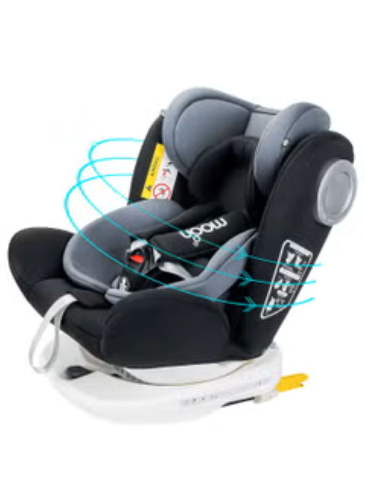 Moon Gyro Car Seat Black Birth to 12 Years - MNNCSMT02