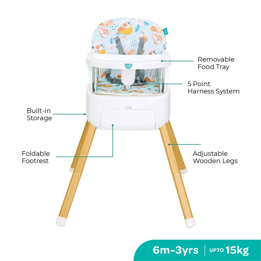 Moon High Chair Blue 6 months to 3 years - MNNSHC14