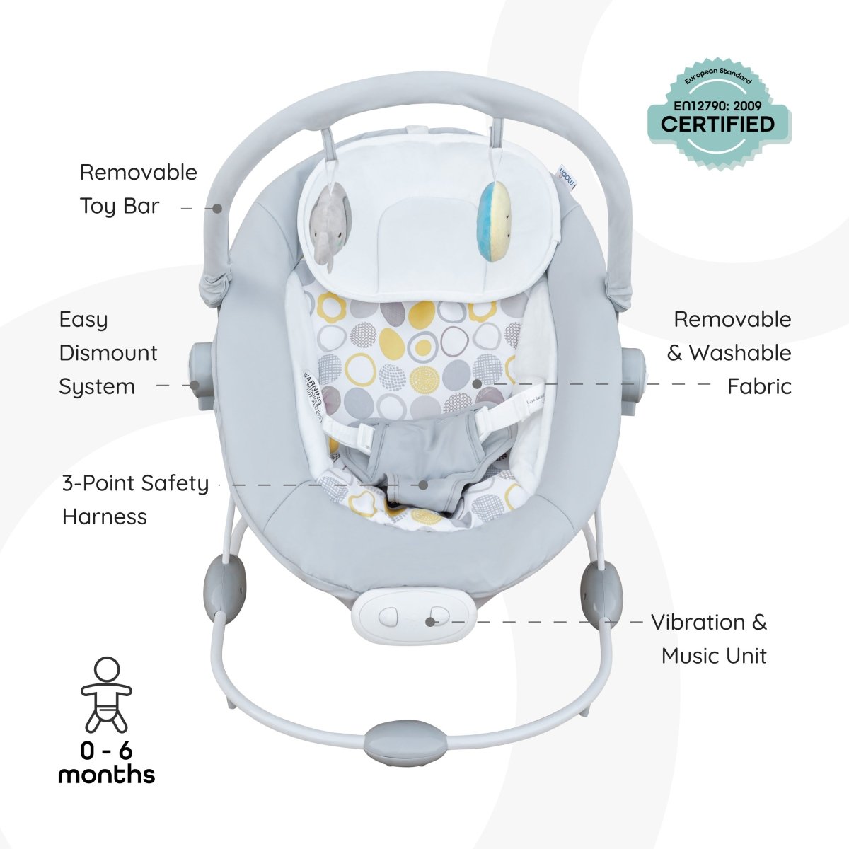 Moon Hopper Bouncer Grey - MNNBOMT05