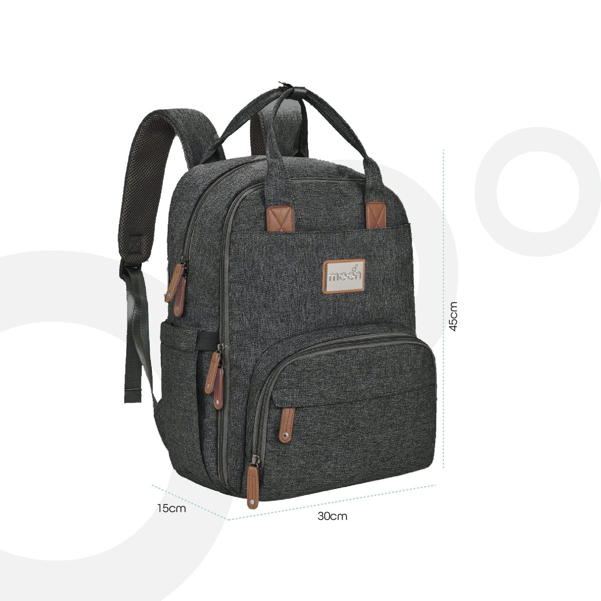 Moon Kary Me Diaper Bags Dark Grey - MNADBDG04