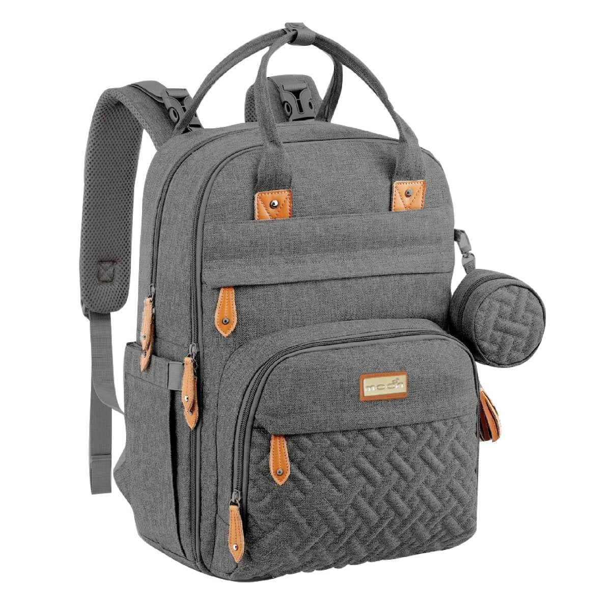 Moon KaryMe with pacifier case Diaper Bags Dark Grey - MNADBDG02