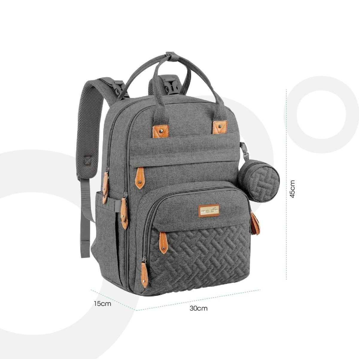 Moon KaryMe with pacifier case Diaper Bags Dark Grey - MNADBDG02