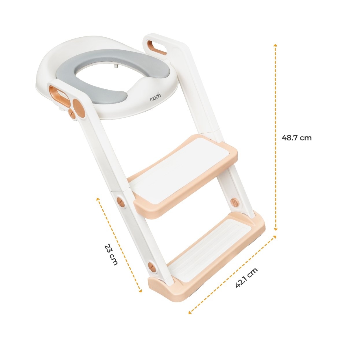 Moon Kids Step Stool Potty Trainer Seat Potty Training White and gold - MNNSPT06