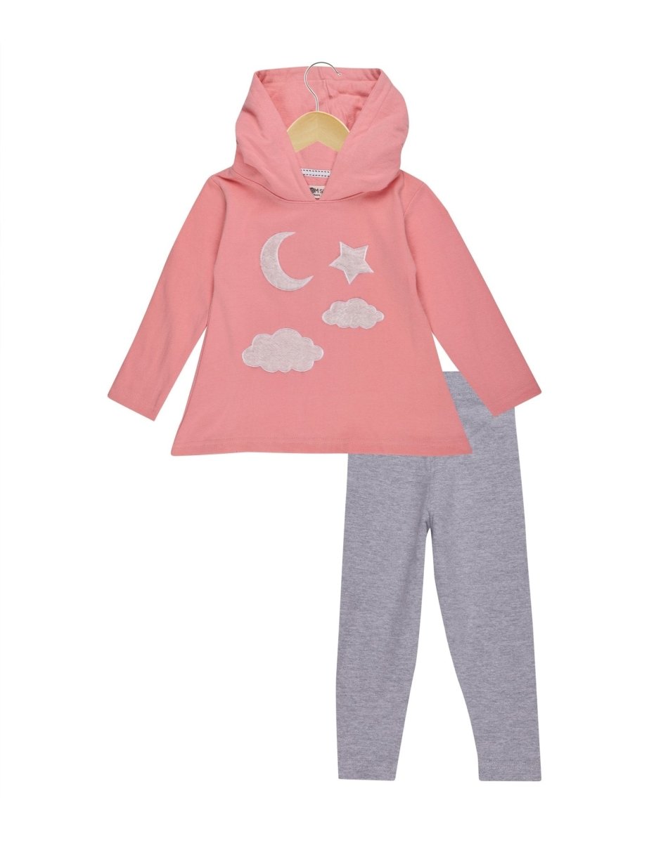 Moon Magic Girls Hooded Sweater Dress with Grey Leggings - WNCL-HL-MNMG-0-6