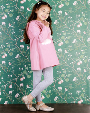 Moon Magic Girls Hooded Sweater Dress with Grey Leggings - WNCL-HL-MNMG-0-6