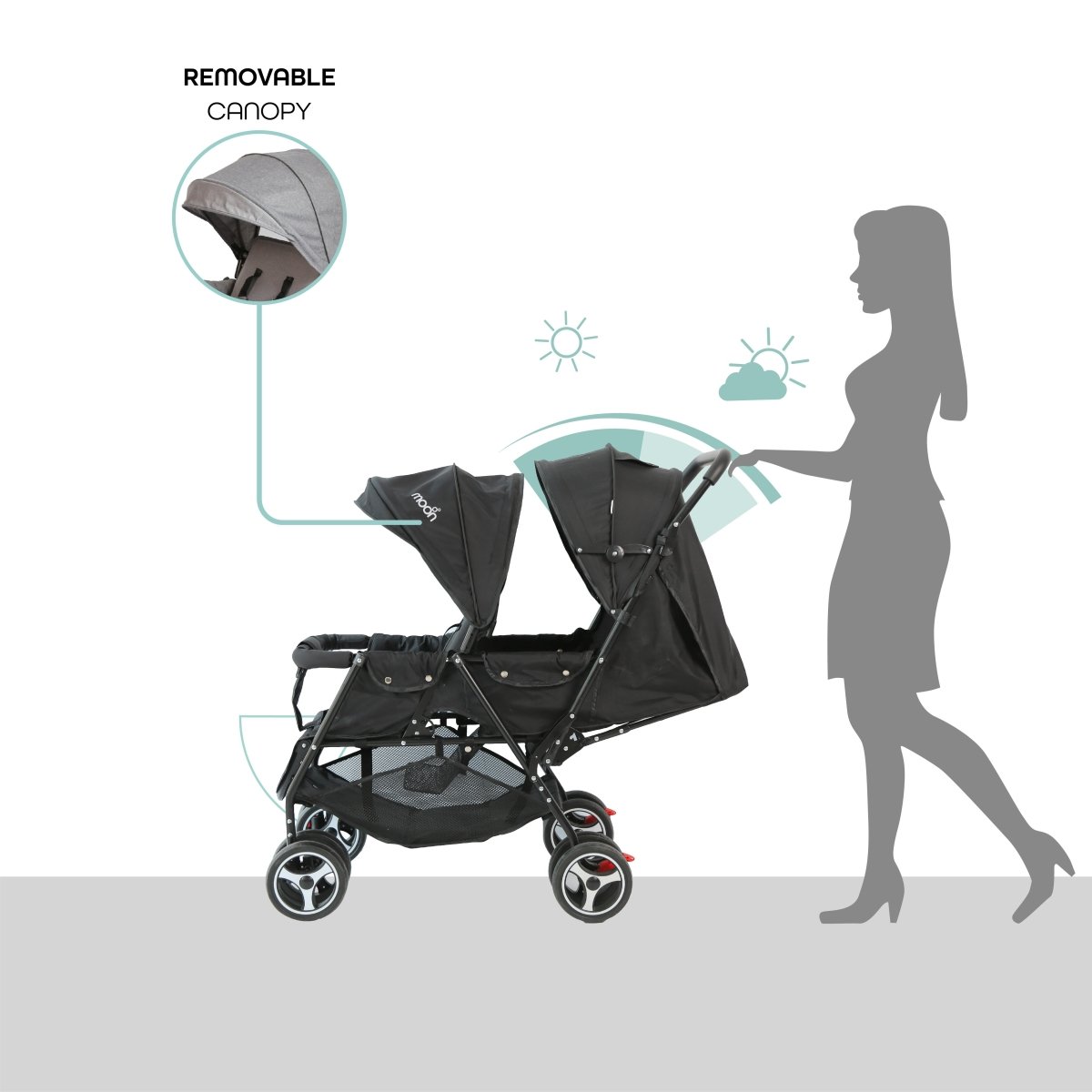 Moon Magnum Stroller Black - MNBGTBK14