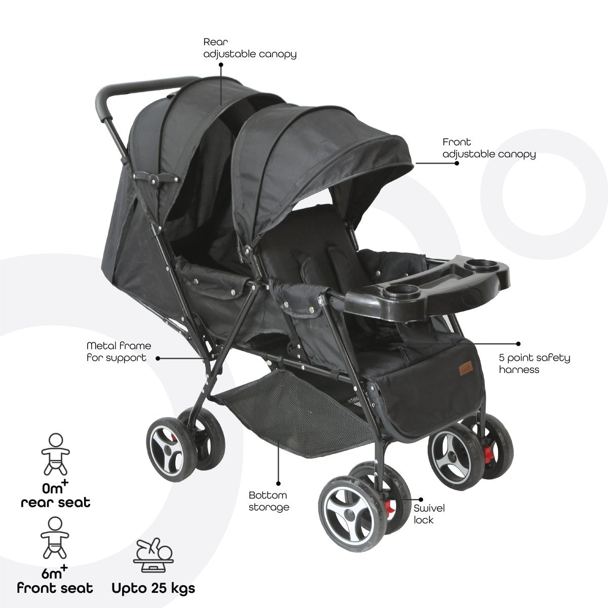 Moon Magnum Stroller Black - MNBGTBK14