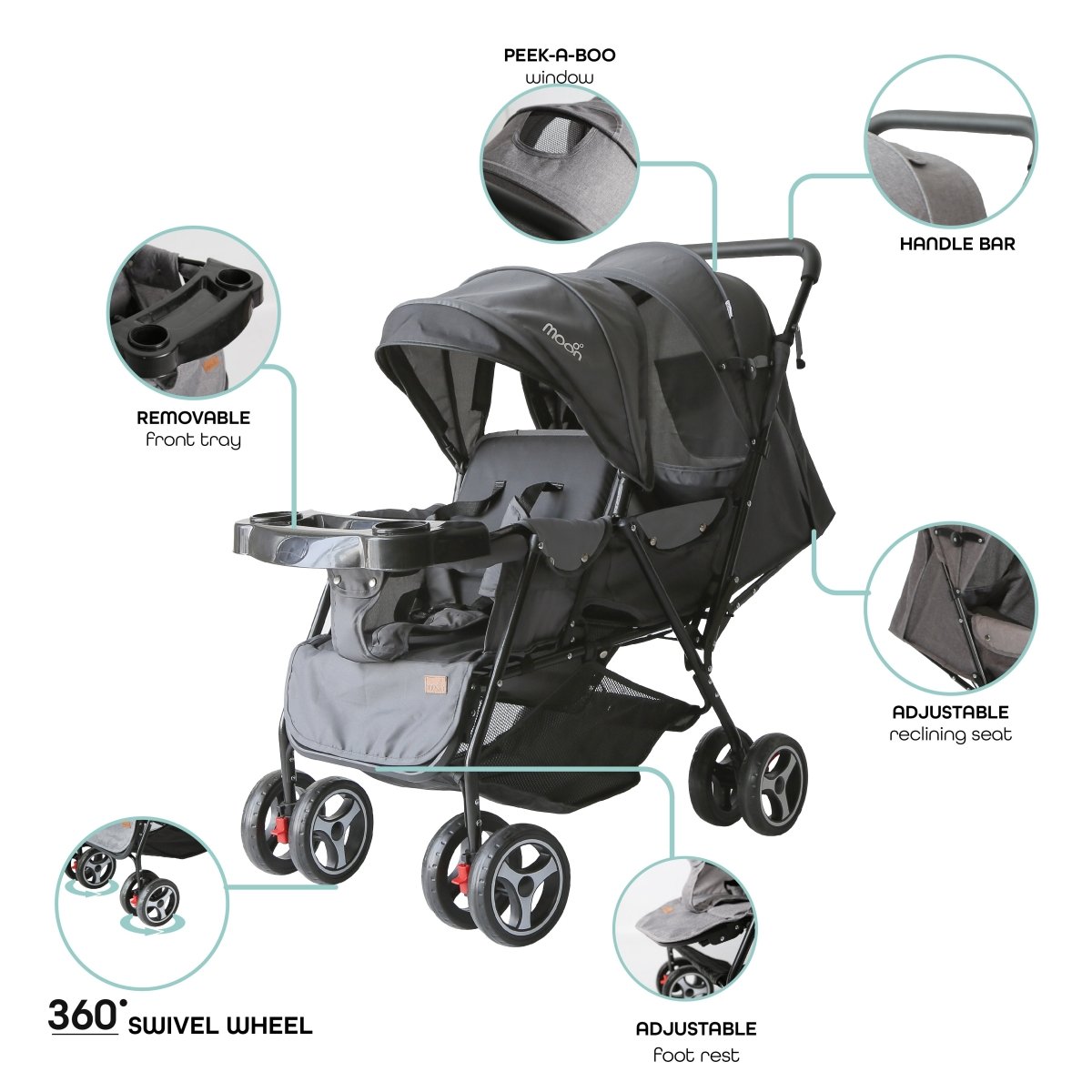 Moon Magnum Stroller Black - MNBGTBK14