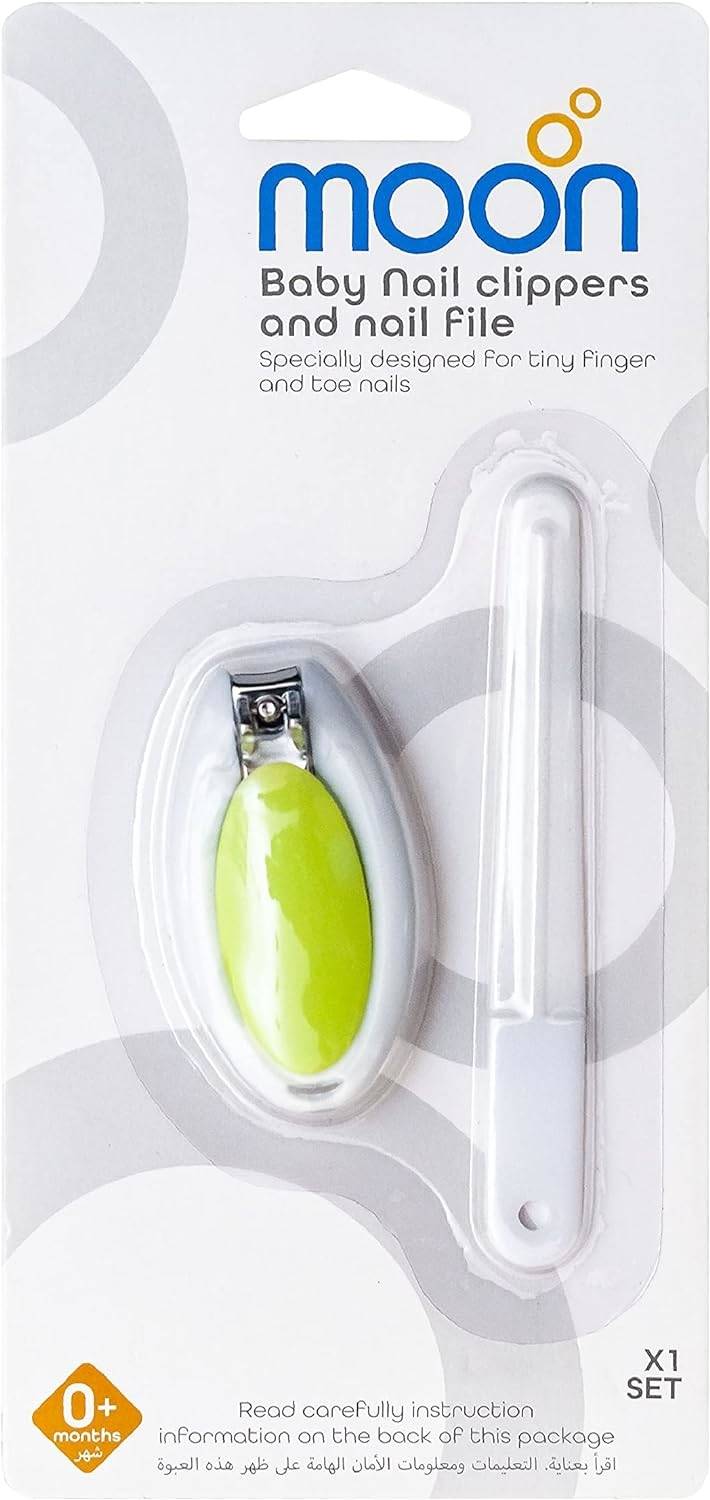 Moon Nail Clipper & File Grooming White & Green - MNBSHGR06