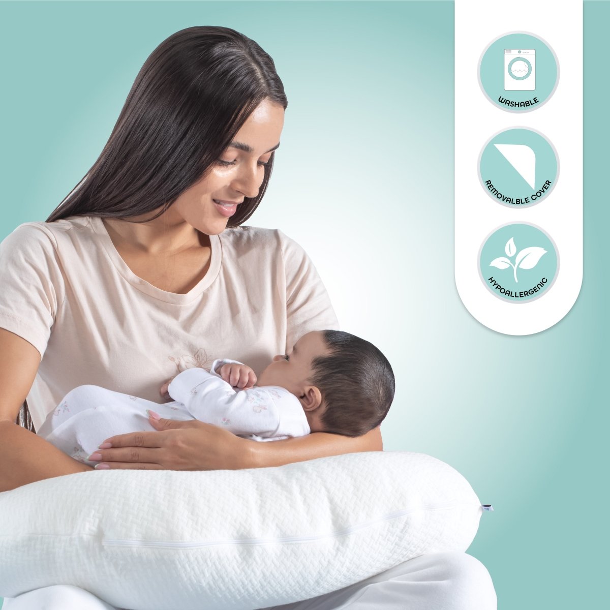 Moon Organic Feeding Nursing  Pillow Maternity Accessories White