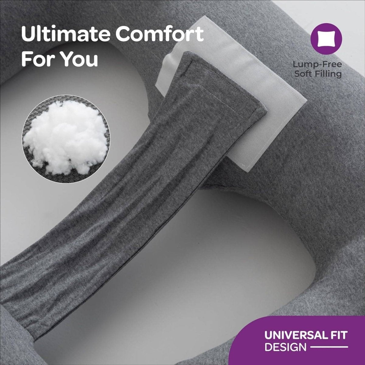 Moon Organic Multi Position Maternity Pillow with Detachable back support Maternity Accessories Grey Adult - MNSMPMT22