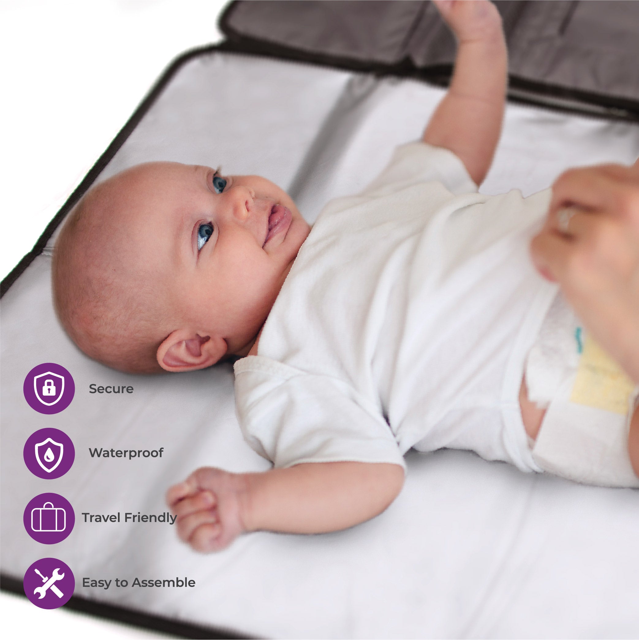 Moon Portable Diaper Changing Station Diaper Changing Kits Black Twill - MNNSCHMS05
