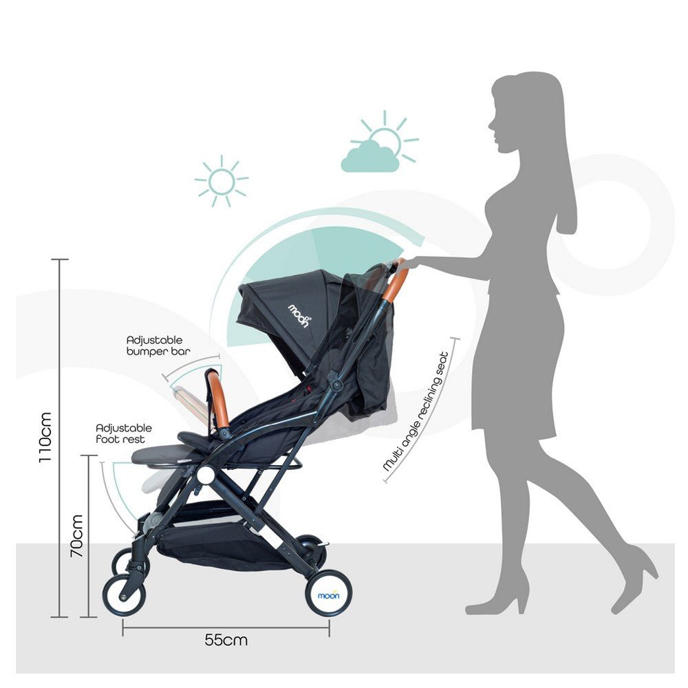 Moon Ritzi Stroller Black - MNBGSBK04