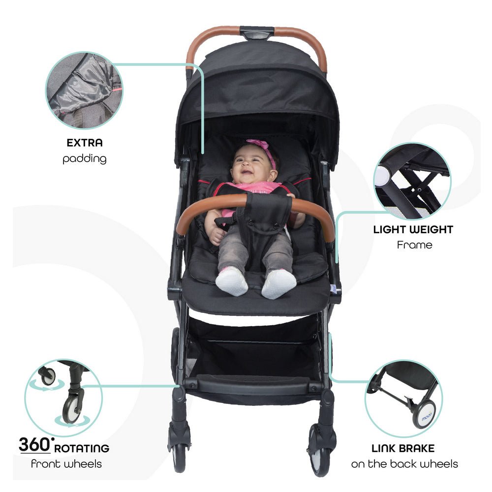 Moon Ritzi Stroller Black - MNBGSBK04