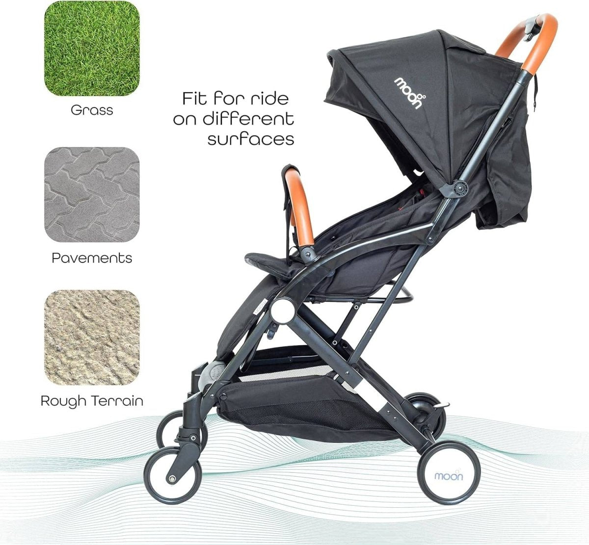 Moon Ritzi Stroller Black - MNBGSBK04