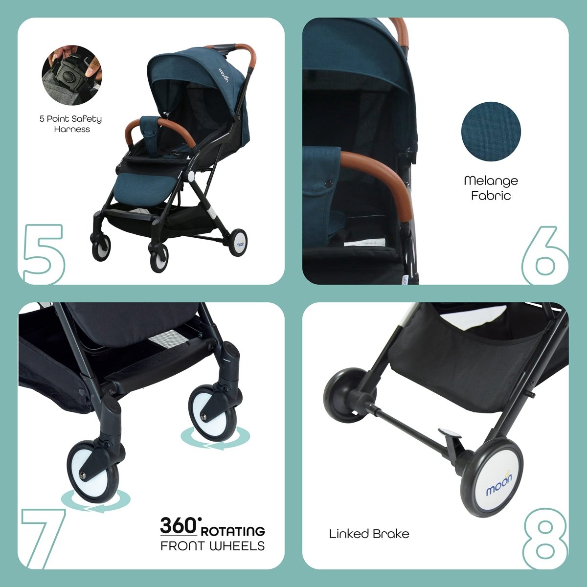 Moon Ritzi Stroller Dots Birth to 18 kg - MNNPRMT28