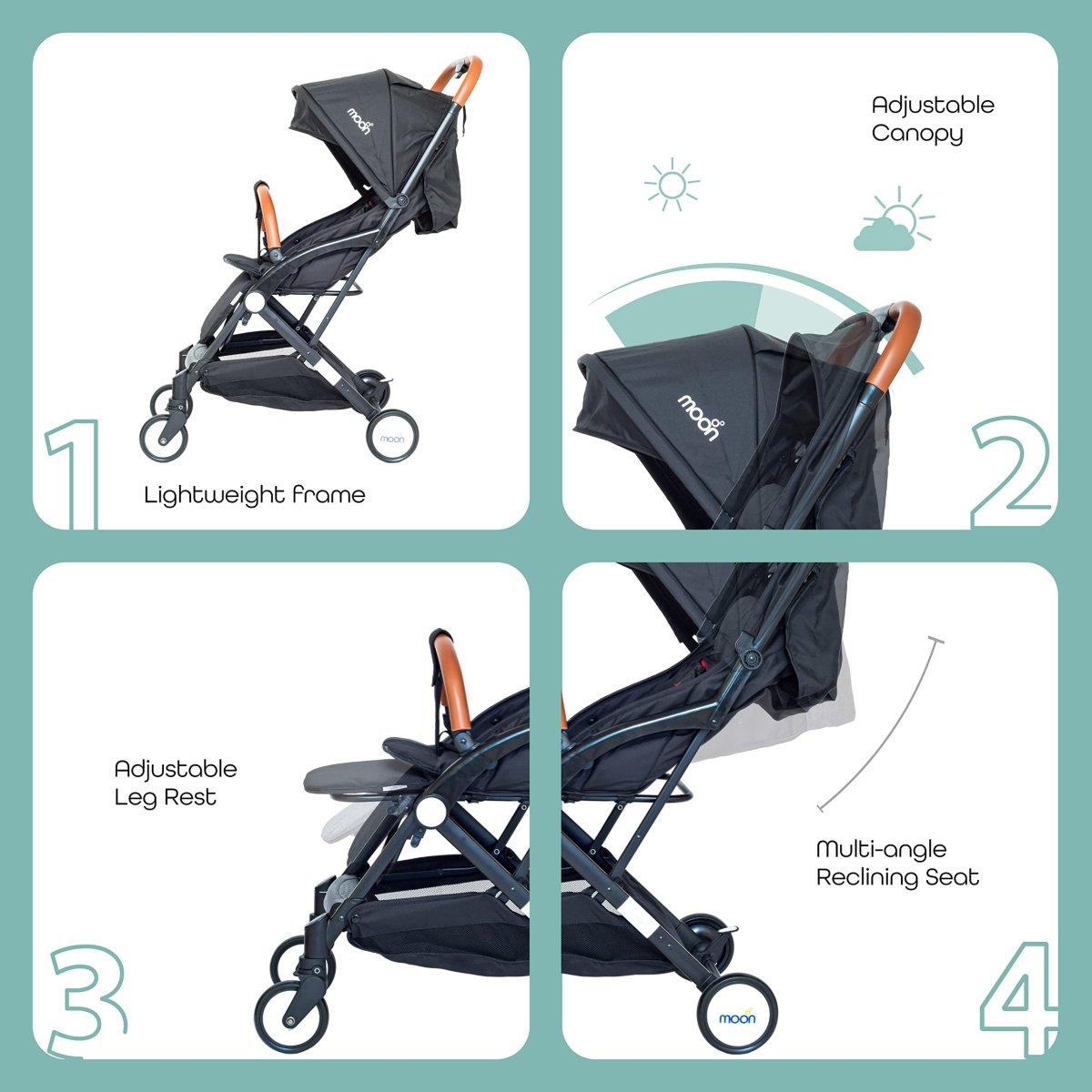 Moon Ritzi Stroller Dots Birth to 18 kg - MNNPRMT28