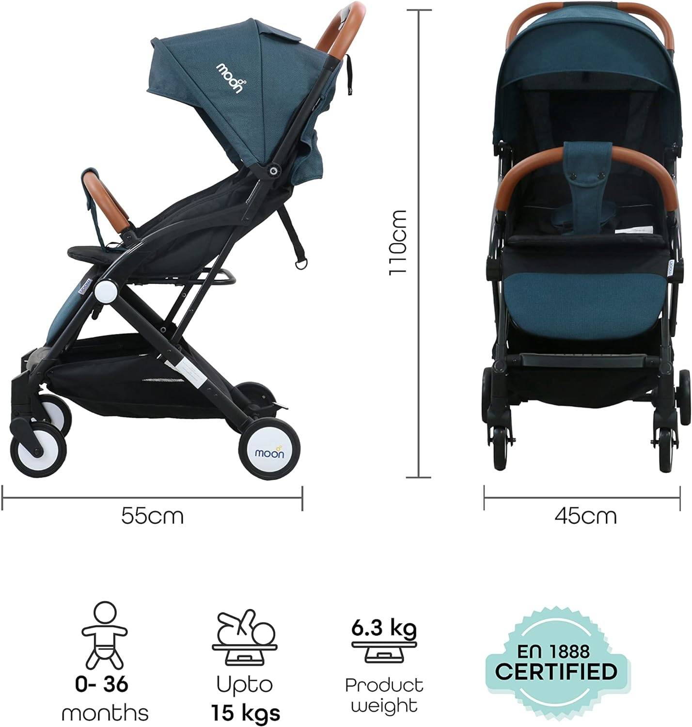 Moon Ritzi Stroller Dots Birth to 18 kg - MNNPRMT28