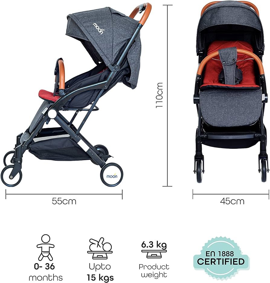 Moon Ritzi Stroller Red Birth to 18 kg - MNBGSBR06