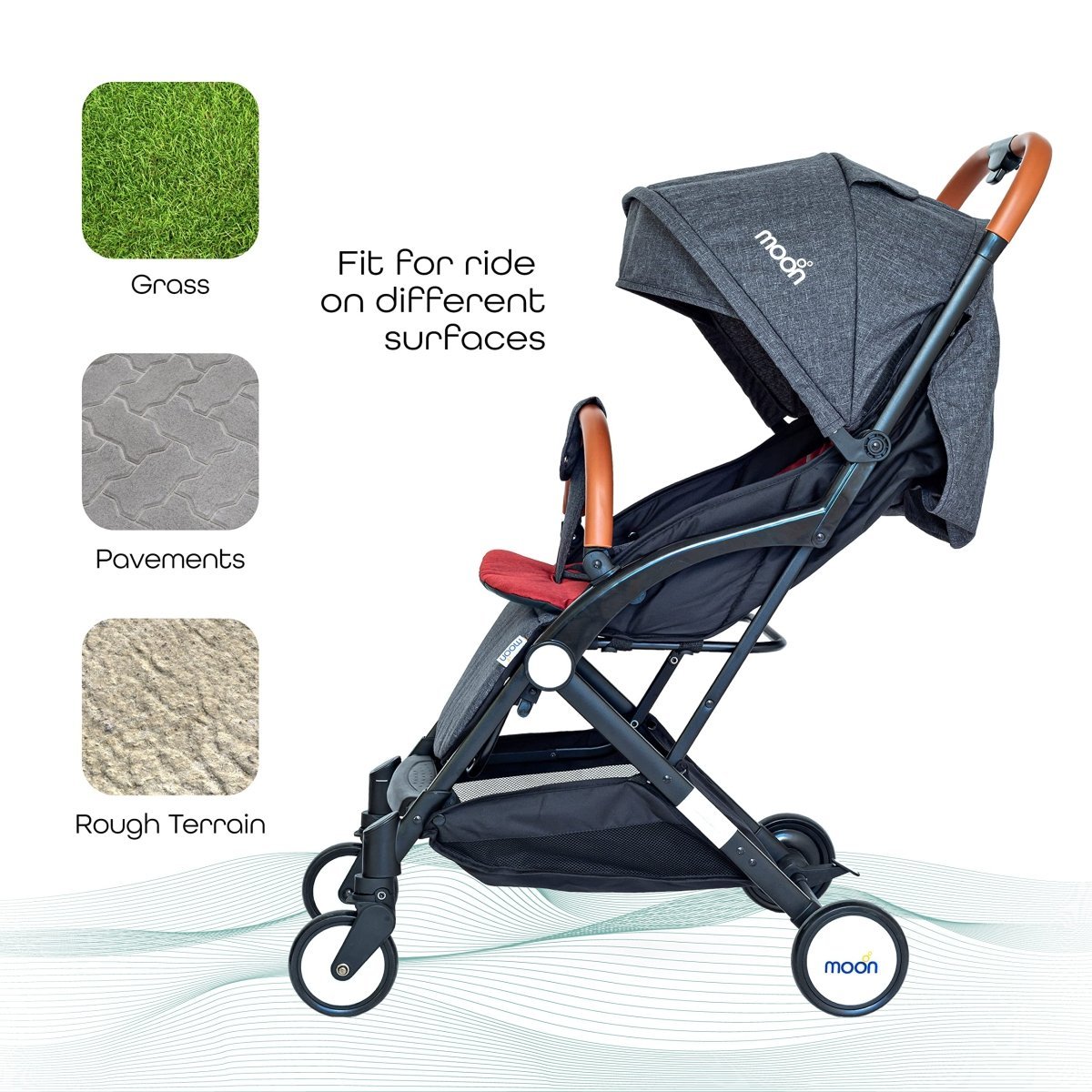Moon Ritzi Stroller Red Birth to 18 kg - MNBGSBR06