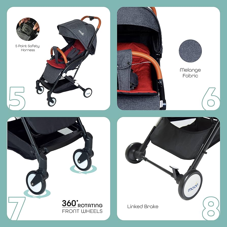 Moon Ritzi Stroller Red Birth to 18 kg - MNBGSBR06