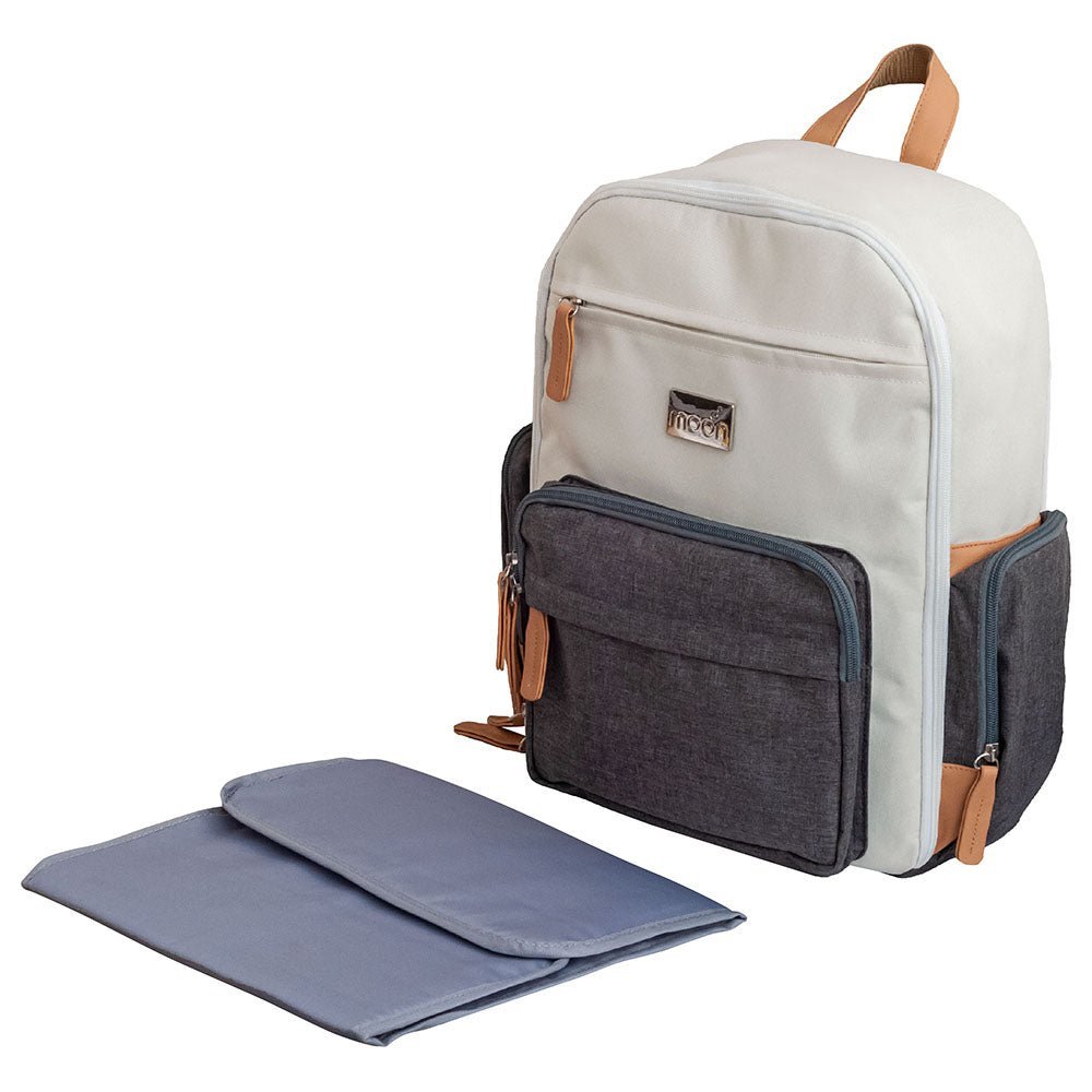 Moon Rocco Diaper Bags White & Grey - MNNDBMT06