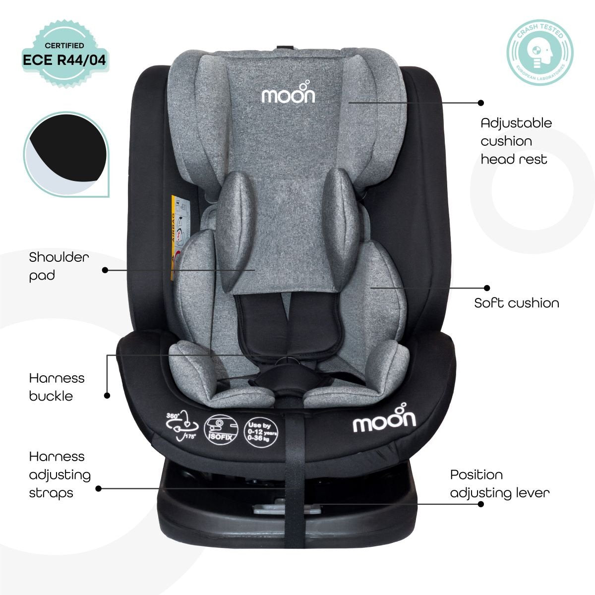 Moon Rover Car Seat Black - MNNCSMT04
