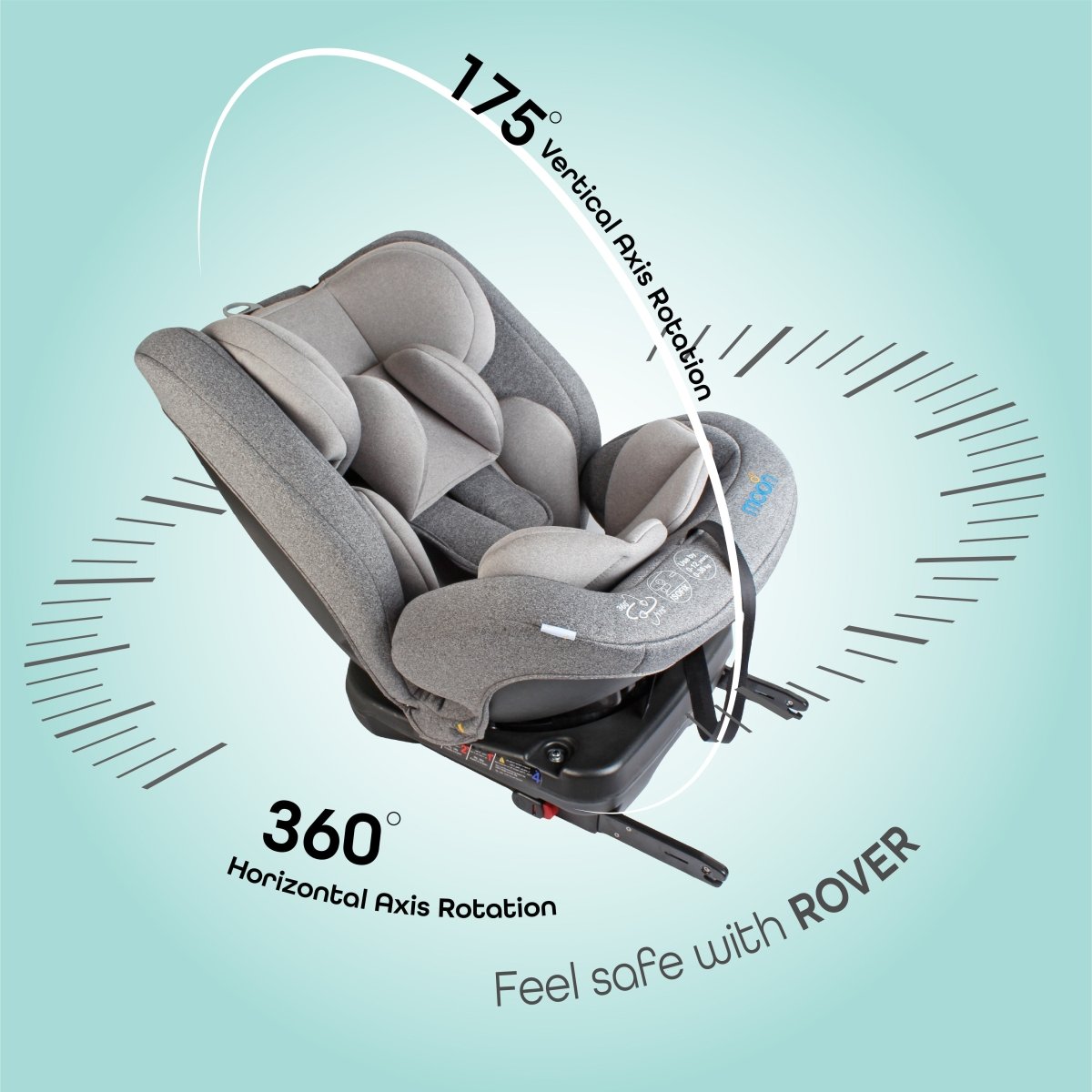 Moon Rover Car Seat Grey Birth to 12 Years - MNBGCGY07