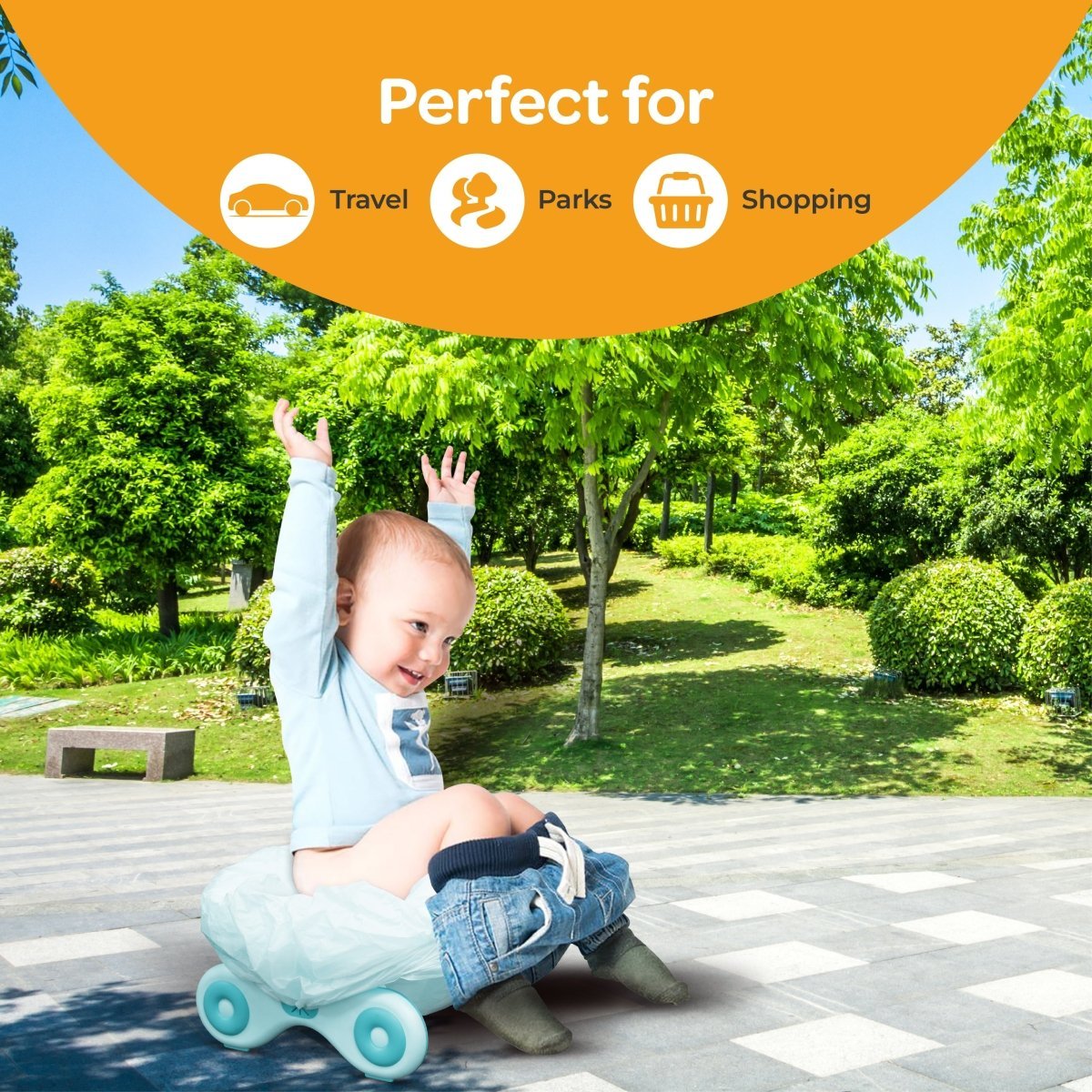 Moon Travel Baby Potty Seat Potty Training Teal - MNNSPT02
