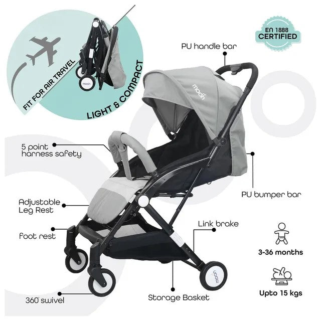 Moon Travel Lite Stroller Lite Grey - MNBGKMD15