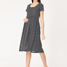 Moonlight Floral Print Maternity and Casual Dress - DRS-NVFLRP-S