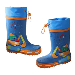 Mr. Dino Dig Tripper Flexible Rubber Rain Gumboots for Kids Cobalt Blue - Little Surprise BoxMr. Dino Dig Tripper Flexible Rubber Rain Gumboots for Kids Cobalt Blue
