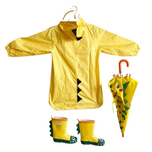 Mr. Extinct Horn Raincoat, Umbrella & Boots matching Rainwear set for Kids - 
