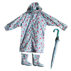 Ms. Grace Blush Raincoat, Umbrella & Boots matching Rainwear set for Kids - 