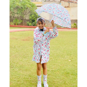 Ms. Grace Blush Raincoat, Umbrella & Boots matching Rainwear set for Kids - 