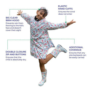 Ms. Grace Blush Raincoat, Umbrella & Boots matching Rainwear set for Kids - 