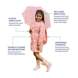 Ms. Isabel Andrew Raincoat, Umbrella & Boots matching Rainwear set for Kids - 