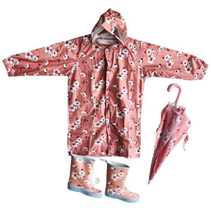 Ms. Isabel Andrew Raincoat, Umbrella & Boots matching Rainwear set for Kids - 
