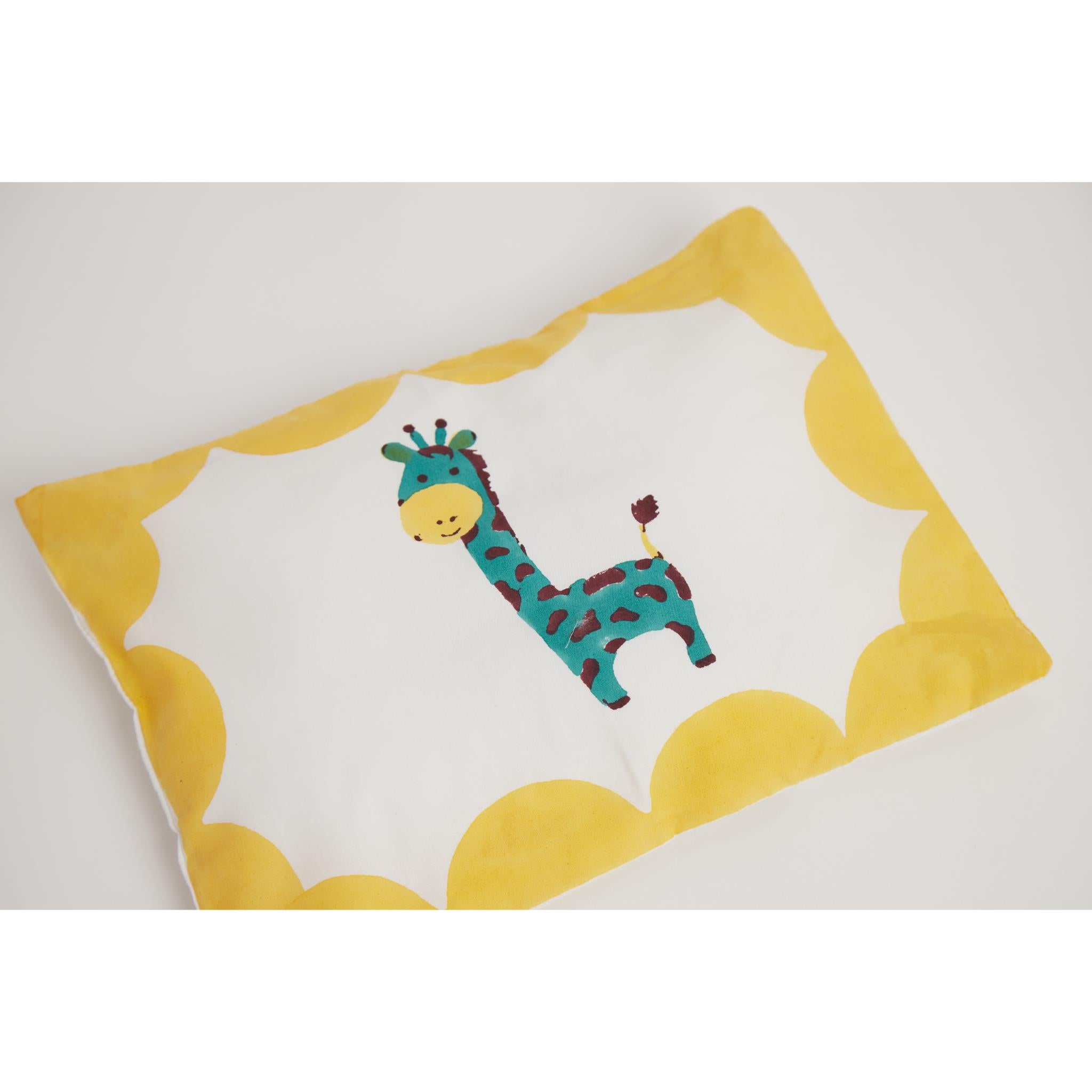 Masaya Pure Cotton Pillow & Bolster Set Giraffe - Teal