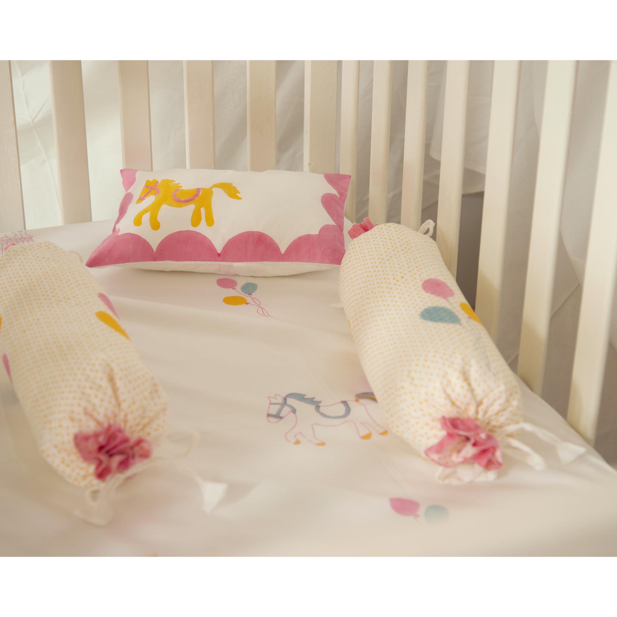 Masaya Pure Cotton Cot Bedding Set Circus - Pink