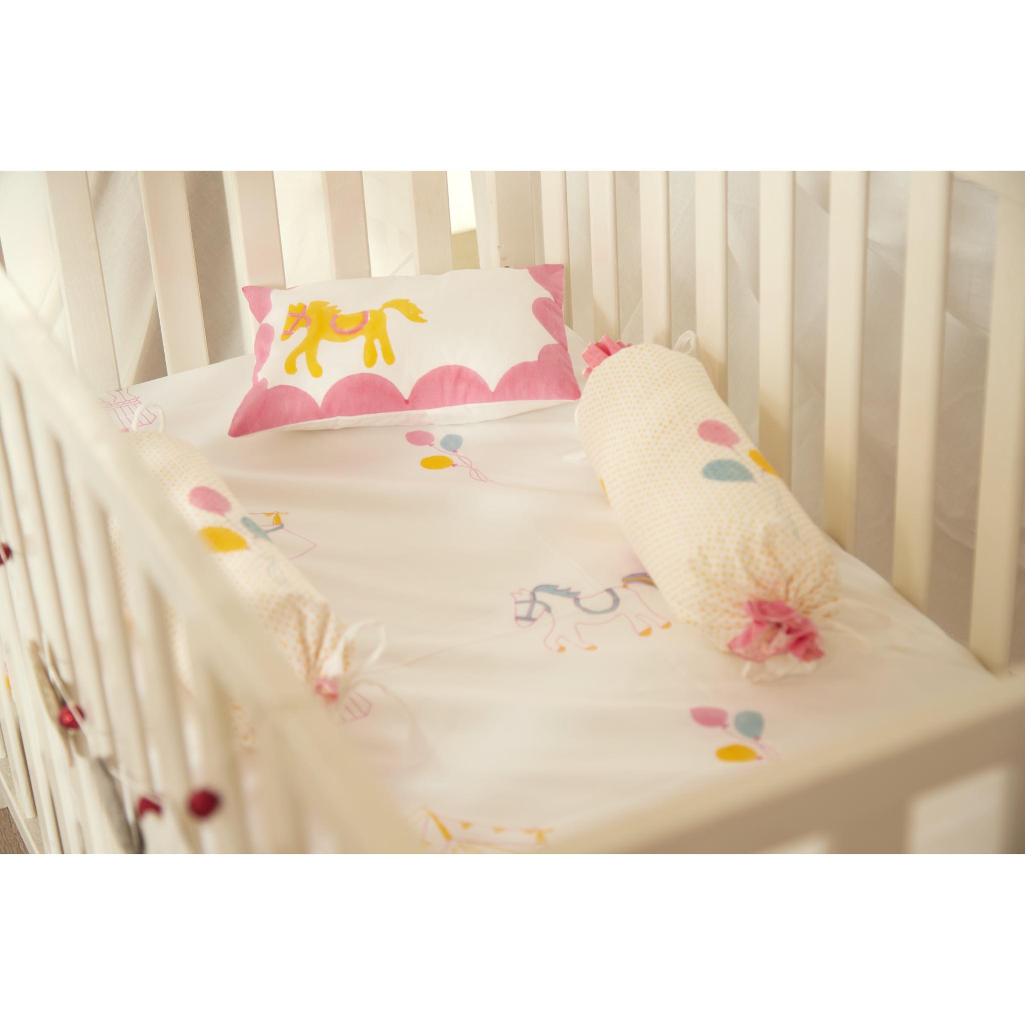 Masaya Pure Cotton Cot Sheet Circus - Pink