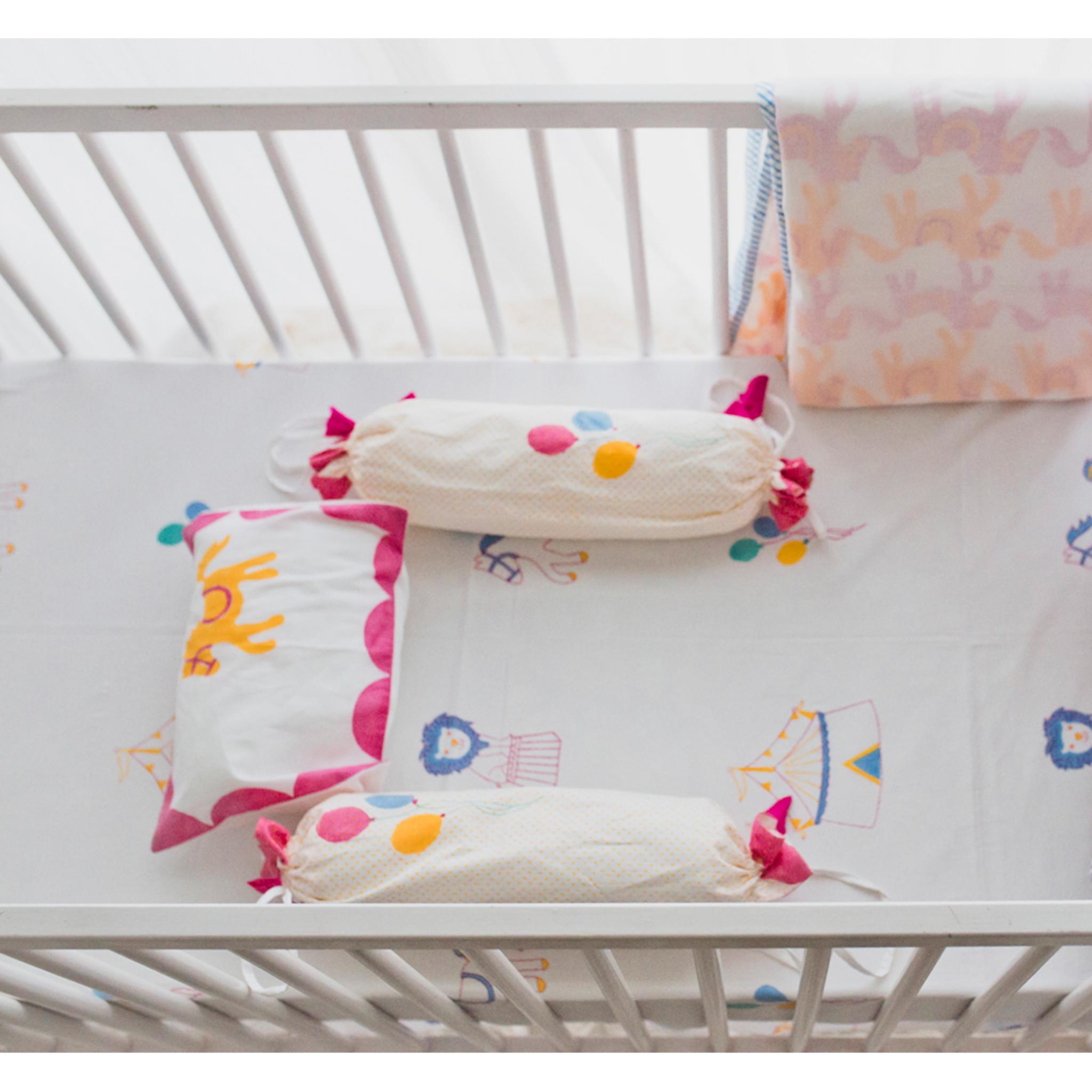 Masaya Pure Cotton Cot Sheet Circus - Pink