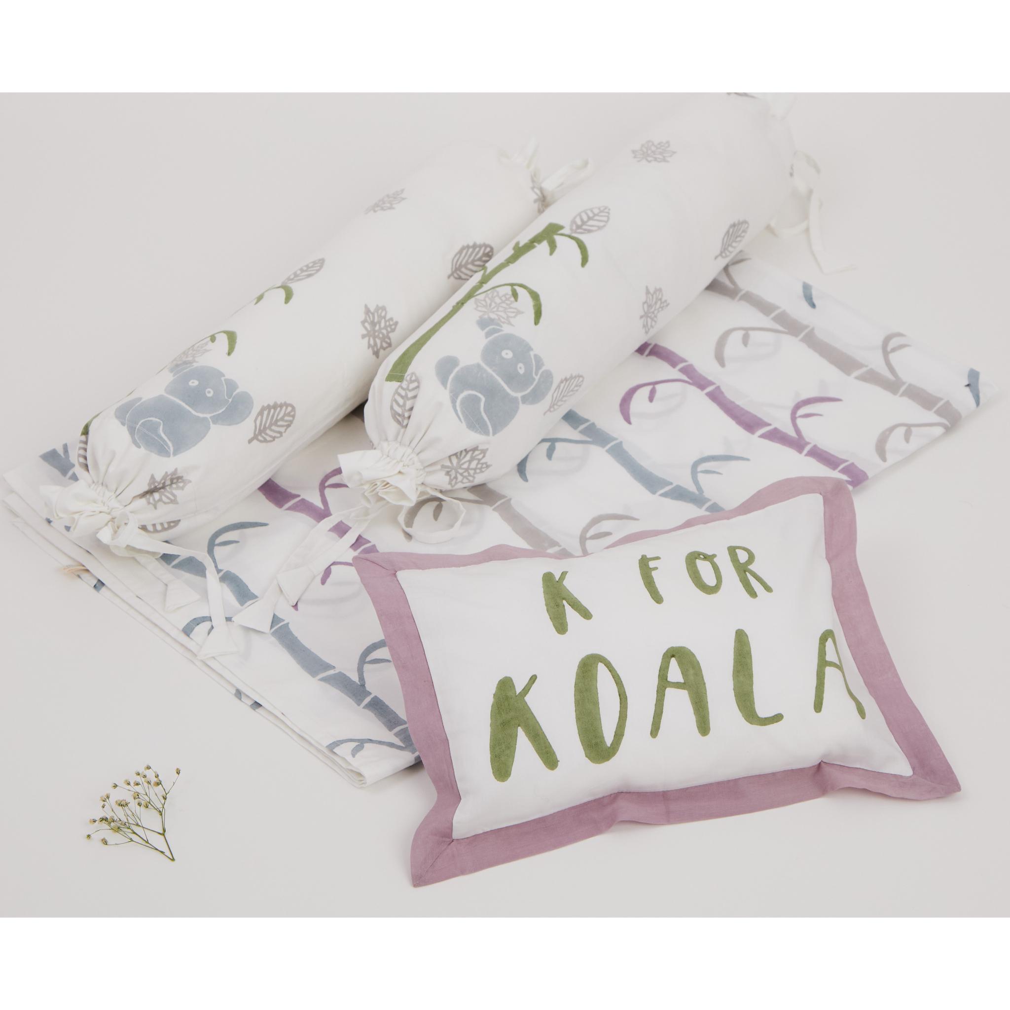 Masaya Pure Cotton Cot Bedding Set Koala - Purple